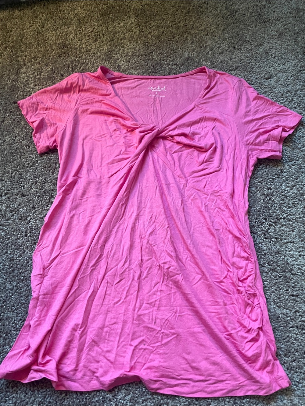 Pink Twist-Front V-Neck Women’s Maternity Top